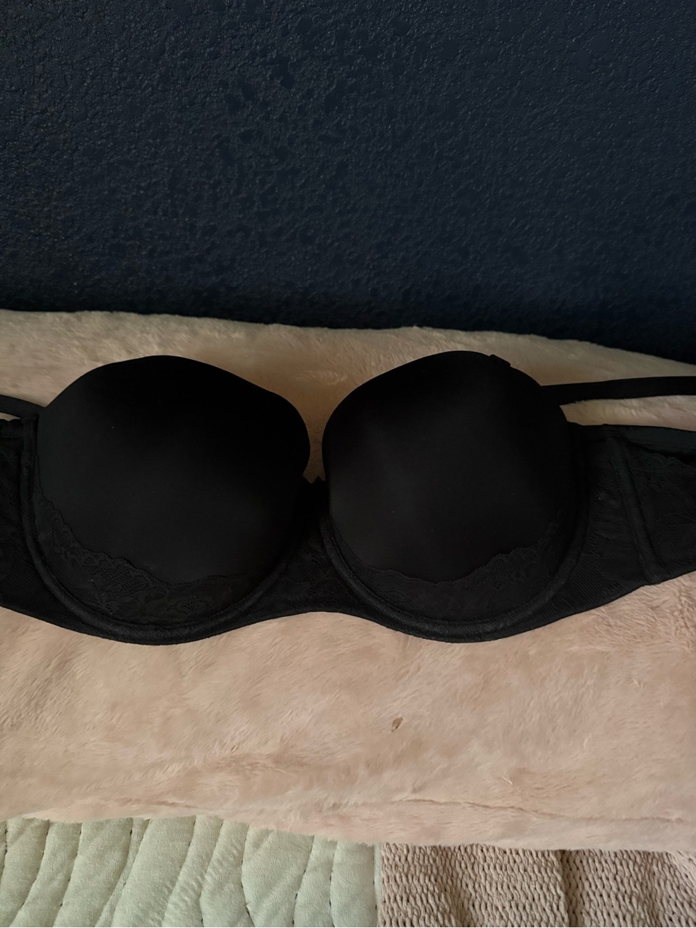 torrid Black Strapless Push-Up Bra with Lace Trim